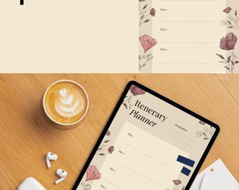 Editable Travel Itinerary Planner: Vacation Trip Organizer (PDF Downloadable Template