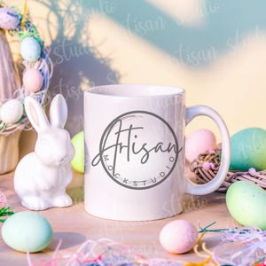 Easter Mug Mockup: Spring Pastel Coffee Cup Display (JPEG)