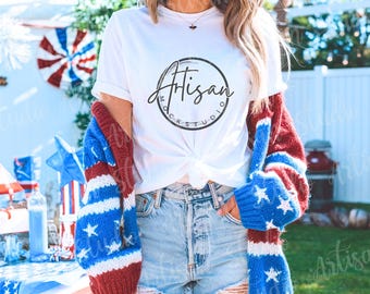 Comfort Colors White T-Shirt Mockup: 4th of July Patriotic Design (Digital Download)