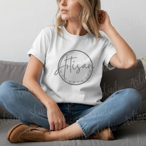 White Bella Canvas 3001 T-shirt Mockup: 4000x4000 px JPEG (Digital Download)