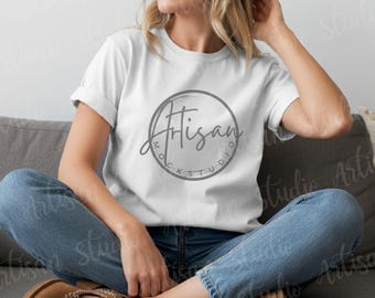 White Bella Canvas 3001 T-Shirt Mockup: 4000x4000 px JPEG (Digitaler Download)
