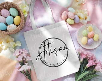 Easter Tote Bag Mockup: Canvas Spring/Summer Mock (Digital Download)