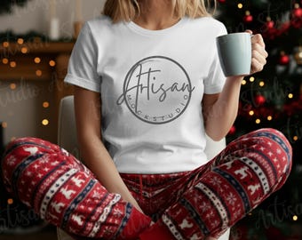 White Bella Canvas 3001 Mockup: Weihnachts T-Shirt Mockup (JPEG Digital Download 4000x4000px)