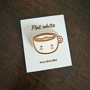 Coffee wooden pin badge | Choose your coffee | 3mm