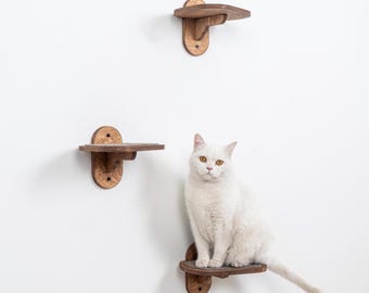 Cat Wall Steps, Cat Wall Shelves, Cat Climbing Wall, Wooden Cat Shelves for Indoor Cats