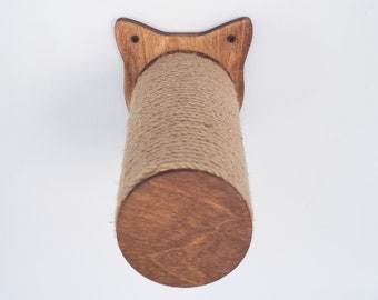 Jute Cat Climbing Poles, Birch Plywood Wall Furniture, Natural Wood Cat Tree
