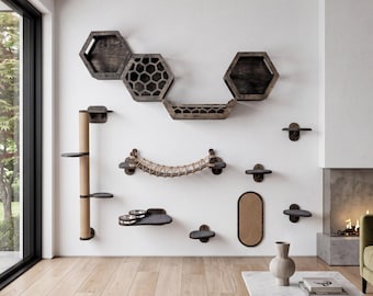Cat Wall Furniture, Cat Wall Shelves, Cat Wall Steps, Cat Climbing Wall, Cat Wall Bed, Cat Bridge