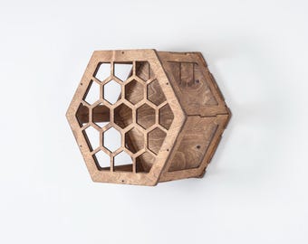 Hexagon Cat Climbing Shelf, Wooden Cat Wall Shelf, Wall Mounted Cat Shelves for Indoor Cats