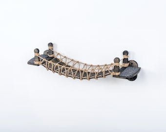 Cat Wall Bridge, Wall Mounted Cat Bridge, Wooden Cat Climbing Bridge for Indoor Cats