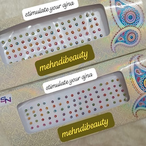 Multi Color  Gemstone Bindi for Festivals & Beauty - Ethnic Head Jewelry Adornments, Handcrafted Elegance that Shines.&#39;&#39;