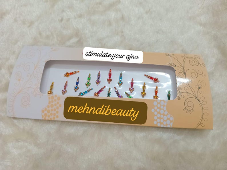 Sticker For Forehead Multicolor Long Face Stickers, Wedding Bindis , Golden Bindi Stickers ...