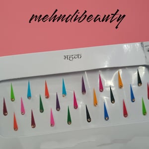 Pegatinas de bindi multicolor con forma de tilak, arte facial