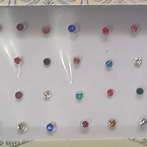 Multi Color  Gemstone Bindi for Festivals & Beauty - Ethnic Head Jewelry Adornments, Handcrafted Elegance that Shines.&#39;&#39; Nose stud,Hair gems