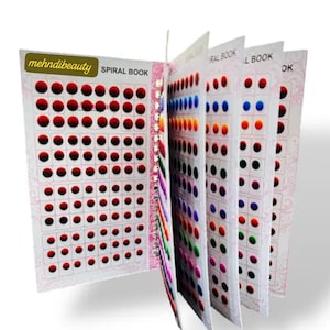 960 High quality velvet double shaded Simple Plain Round Multicolor kumkum sticker Bindis Spiral Bindi Booklet for woman in different sizes