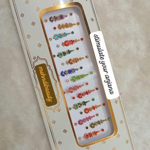 Combo of Long and small stone party wear bindis for wedding,Gifts for mom,Sister,Bride gift