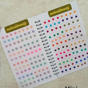 960 Simple Plain Round Multicolor kumkum sticker Bindis Spiral Bindi Booklet for woman ( Mini Size 7mm-10mm)