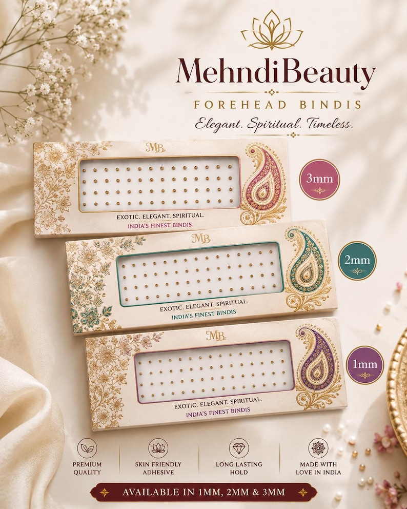 Golden Stone Bindi, Self Adhesive Face Gems, Forehead Jewelry, 1mm 2mm ...