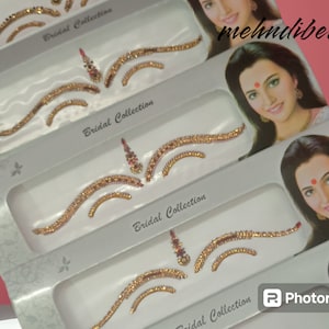 Maroon color forehead and eye long sticker, Forehead Bindi, Rhinestone,Bridal Bindi