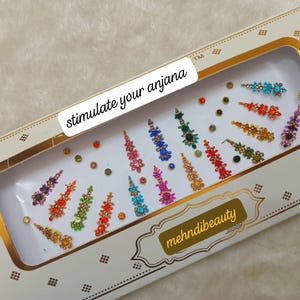 Combo of long and small bindis in one pack for Bridal, multicolour bindi, Party wear bindi, mum gift, gift for sister