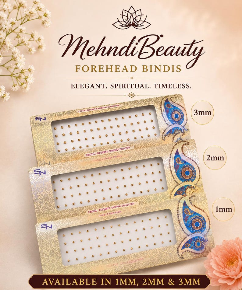 Golden Stone Bindi, Self Adhesive Face Gems, Forehead Jewelry, 1mm 2mm ...