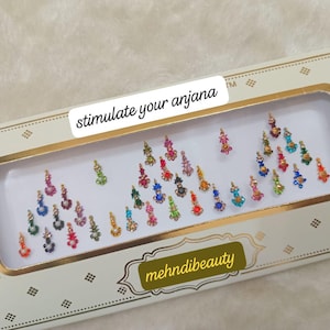 Face and body Multicolor Long Bindis  ,stone bindi,Marriage bindi,party wear bindi,all function bindi, Multicolour stud