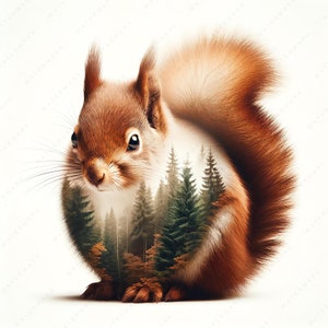 Schattige eekhoorn clipart | 10 afbeeldingen van hoge kwaliteit | Dieren in het wild kunst | Eekhoorn met dubbele belichting | Digitale afdrukken | Kunst aan de muur | Commercieel gebruik