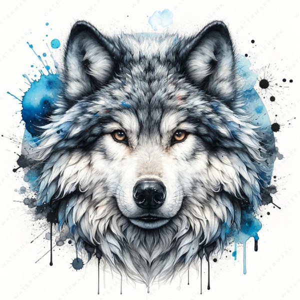 Arctic Wolf Clipart | 10 High Quality JPG | Wall Art | Paper Craft | Apparel | Junk Journals | Digital Prints | Commercial Use