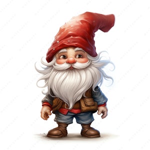 Christmas Gnome Clipart | 10 High Quality JPG | Wall Art | Paper Craft | Apparel | Junk Journals | Digital Prints | Commercial Use