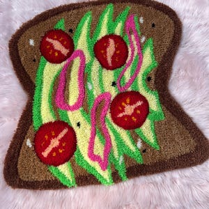Tufted Avocado Toast Rug Handmade