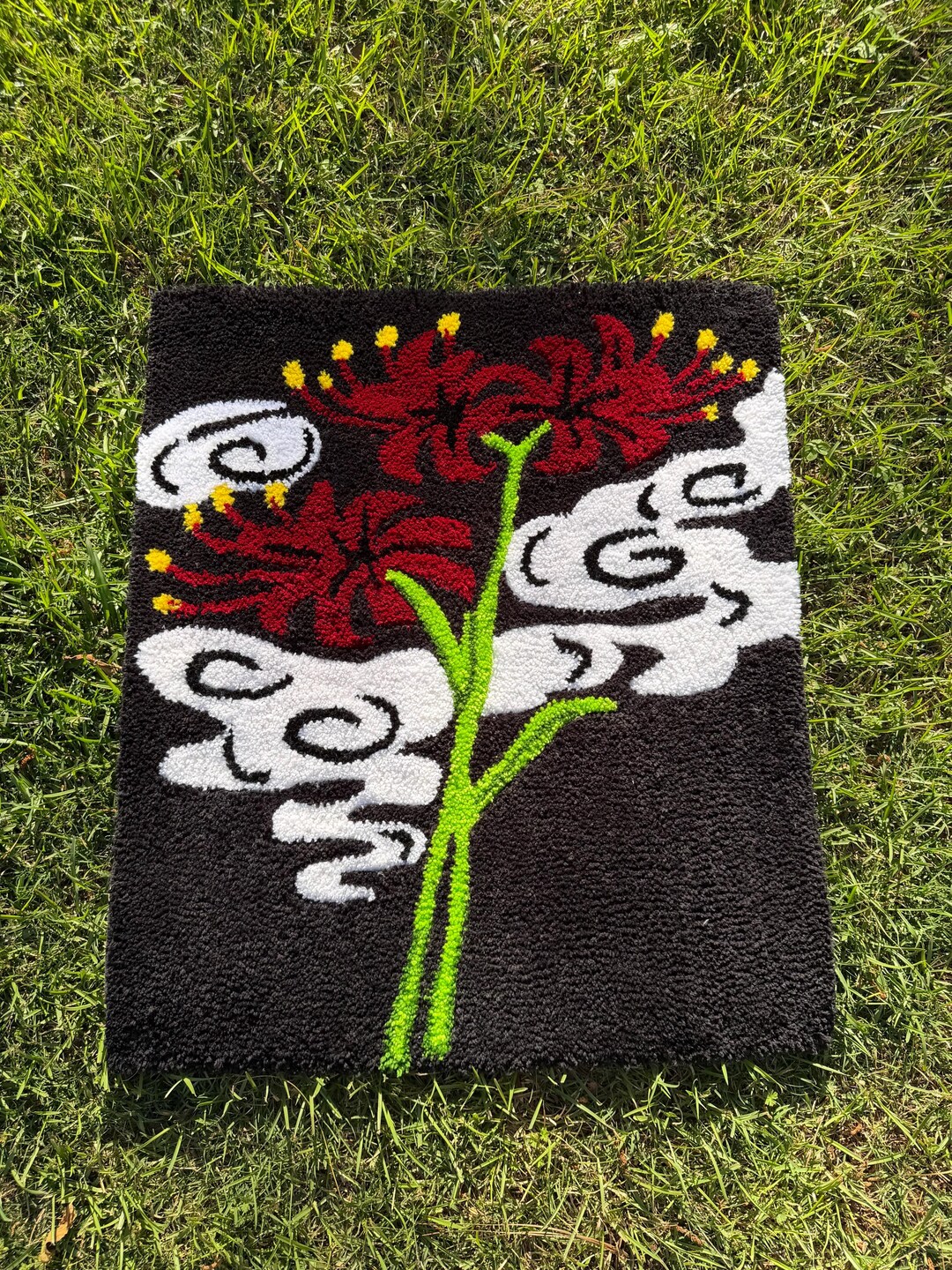 Lilly Rug Handmade Spider Lilly Rug Wall/floor Art - Etsy