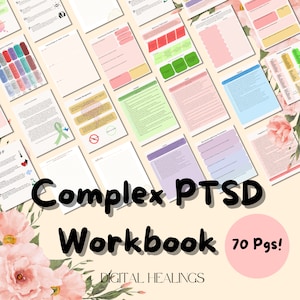 Apostila de CPTSD: apostila complexa de PTSD, autoajuda, cura, recuperação de traumas infantis, rastreadores, autocompaixão e ajuda, planilha de terapia