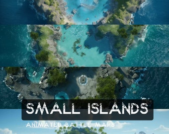 D&D Small Islands geanimeerde Battlemaps Pack, Dungeons and Dragons digitale gevechtskaarten, Roll20 Battlemap, Foundry DnD-kaarten