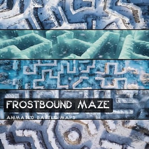 D&D Frostbound Maze geanimeerde Battlemaps Pack, Dungeons and Dragons digitale gevechtskaarten, Roll20 Battlemap, Foundry DnD-kaarten