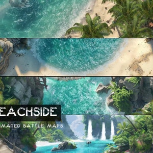 D&D Beachside geanimeerde Battlemaps Pack, Dungeons and Dragons digitale gevechtskaarten, Roll20 Battlemap, Foundry DnD-kaarten