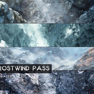 D&D Frostwind Pass Lake Animierte Maps, Dungeons and Dragons Digitale Maps, Roll20 Map, Gießerei DnD Maps