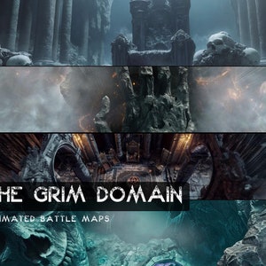 D&D The Grim Domain Animated Battlemaps Pack, Dungeons and Dragons digitale gevechtskaarten, Roll20 Battlemap, Foundry DnD-kaarten