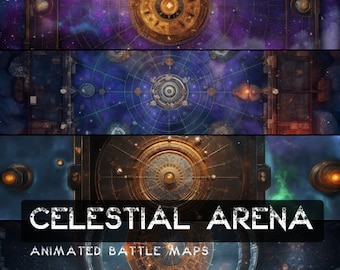 D&D Celestial Arena Animated Battlemaps Pack, Dungeons and Dragons Digital Battle Maps, Roll20 Battlemap, Foundry DnD Maps