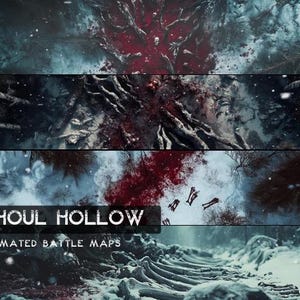 D&D Ghoul Hollow geanimeerde Battlemaps Pack, Dungeons and Dragons digitale gevechtskaarten, Roll20 Battlemap, Foundry DnD-kaarten