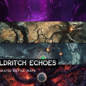 Paquete de mapas de batalla animados de D&D Eldritch Echoes, mapas de batalla digitales de dragones y mazmorras, mapa de batalla Roll20, mapas DnD de Foundry