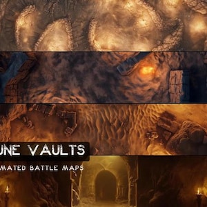 D&D Dune Vaults geanimeerd Battlemaps Pack, Dungeons and Dragons digitale gevechtskaarten, Roll20 Battlemap, Foundry DnD-kaarten