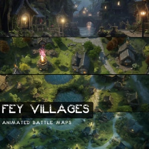 D&D Fey Dorf Animierte Maps, Dungeons and Dragons Digitale Maps, Roll20 Map, Gießerei DnD Maps
