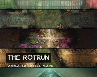 D&D The Rotrun Animated Battlemaps Pack, Dungeons and Dragons Digital Battle Maps, Roll20 Battlemap, Foundry DnD Maps