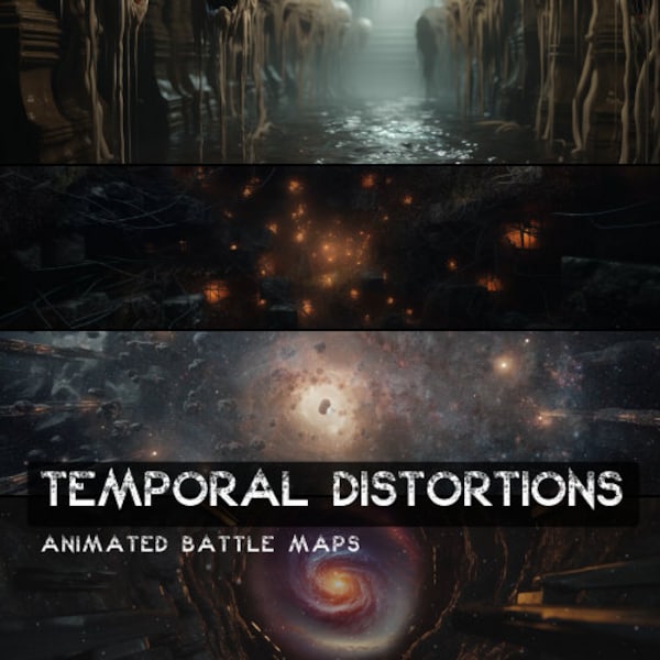 D&D Temporal Distortions Animated Battlemaps Pack, Dungeons and Dragons Digital Battle Maps, Roll20 Battlemap, Foundry DnD Maps