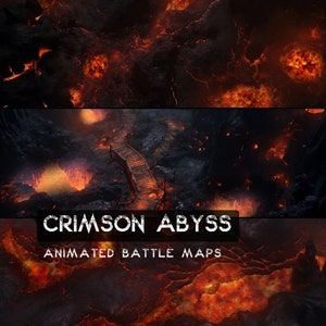 Pack de cartes de combat animées D&D Crimson Abyss, cartes de combat numériques de Donjons et Dragons, carte de combat Roll20, cartes Foundry D&D