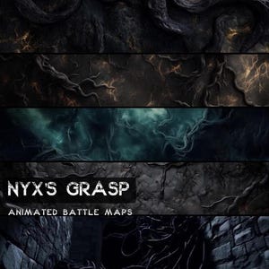 D&D Nyx's Grasp geanimeerde Battlemaps Pack, Dungeons and Dragons digitale gevechtskaarten, Roll20 Battlemap, Foundry DnD-kaarten