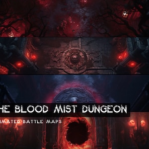D&D The Blood Mist Dungeon Animierte Maps, Dungeons and Dragons Digitale Maps, Roll20 Map, Gießerei DnD Maps