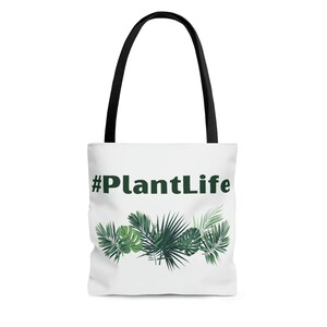 Plant life tote bag, reusable bag with plants on it, recycle bag with plants, tote bag