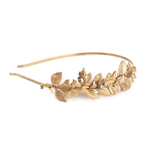 Headband Antique Gold Leaves • Autumn leaf crown • Wedding Garden headpiece • whimsical romantic elegant handmade hair accessory • Goddess