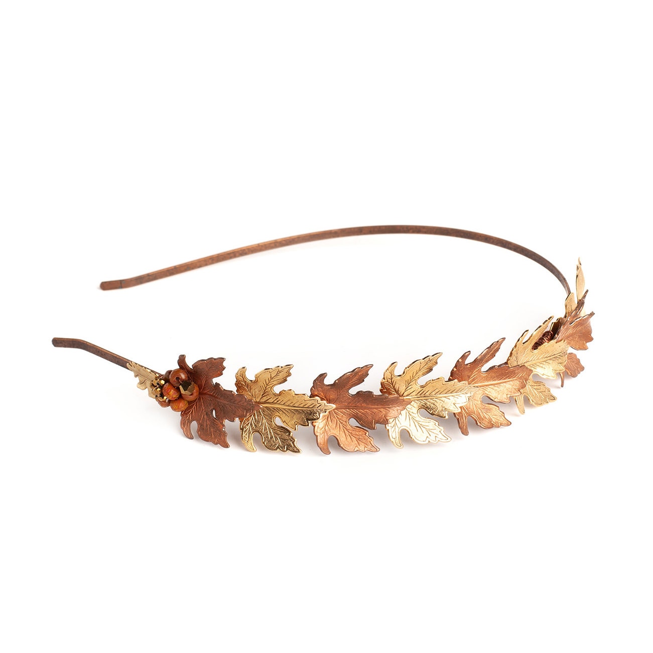 Rustic Maple Leaf Headband • Copper Whimsical Rustic Vintage Wedding Headpiece • Bridal Handmade Custom Nature Autumn Bohemian Antique crown