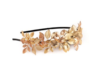 The MAISIE Handmade Gold Leaf Headband: Grecian Bridal Crown  display picture 1